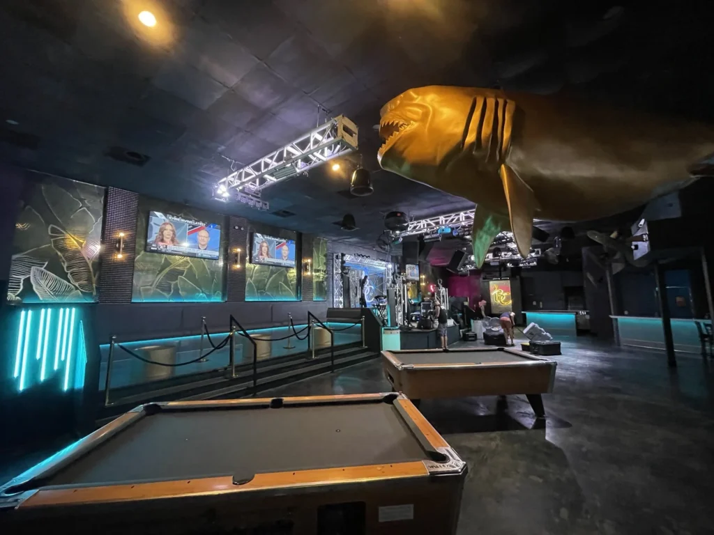 Projects 6 Newly renovated VIP lounge and custom DJ booth at The Beach Club in Siesta Key Village, completed by Sarasota commercial contractor Holliday Group
